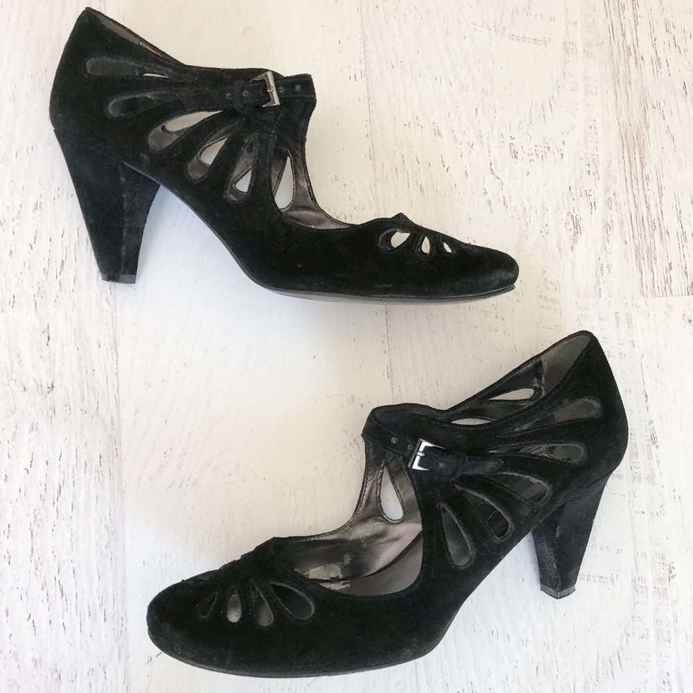 Nine West Ambelu black suede Mary Janes